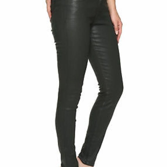 Joe's Jeans Charlie Coated Mid Rise Black Skinny Ankle Jeans Legging 27 - Picture 3 of 3